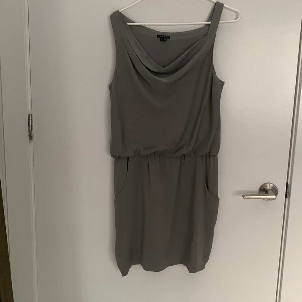 THEORY silk mini dress with pockets